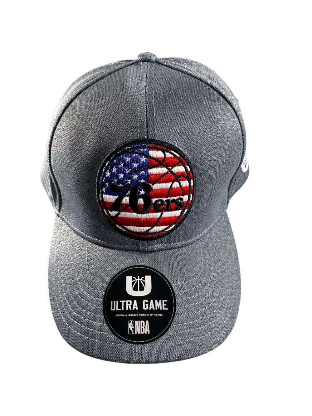Ultra Games 76ers NBA Cap Phila Basketball Hat Fitted Back Baseball 6 Panel Grey